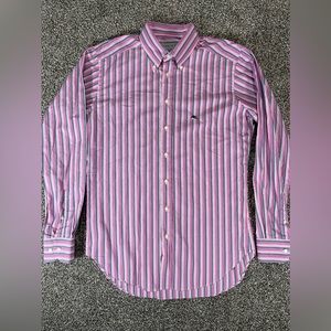 Etro Button Up Shirt Mens Size 42 Large Long Sleeve Multicolor Stripe Italy Made